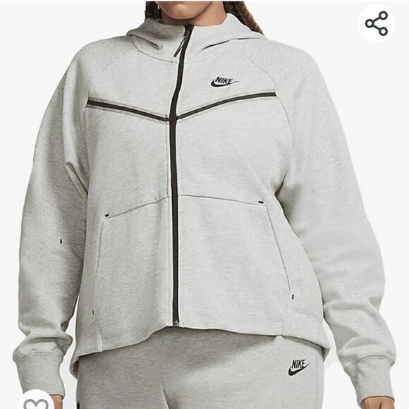 Nike Women's Plus Gray Full-zip Hoodie Size 2X - Picture 1 of 7